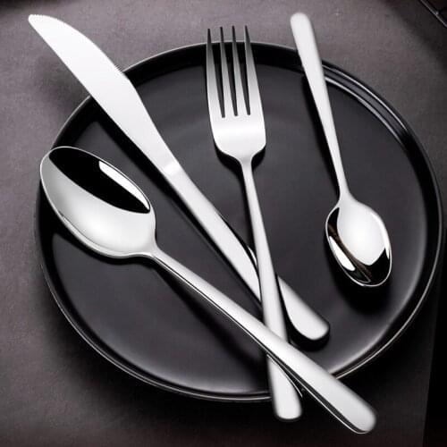 2-4 Pcs/set Stainless Steel Cutlery Set Childrens Fork Knife Soup Dessert Ice Spoon Dinner Dinnerware Set New Arrivals