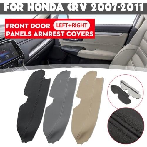 New 1 Pair Car Left Right Leather Front Door Panels Armrest Covers For Honda CRV 2007-2011