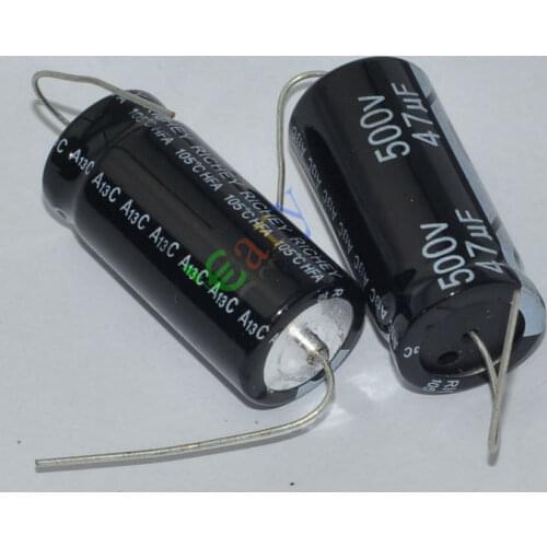 Wholesale and retail 20pc Long 500V 47uf 85C New Axial Electrolytic Capacitors tube amp electronics free shipping