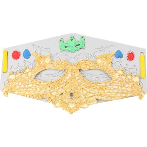 Party Lace Mask Shape Cake Fondant Gumpaste Mold for Sugarcraft Cupcake Topper Broder Decorating Biscuit Kitchen DIY Baking Mat