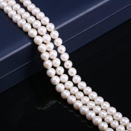 Freshwater Pearl Loose Potato-shaped White Beads 8-9 Mm For DIY Bracelet Earring Necklace Sewing Craft Jewelry Accessory