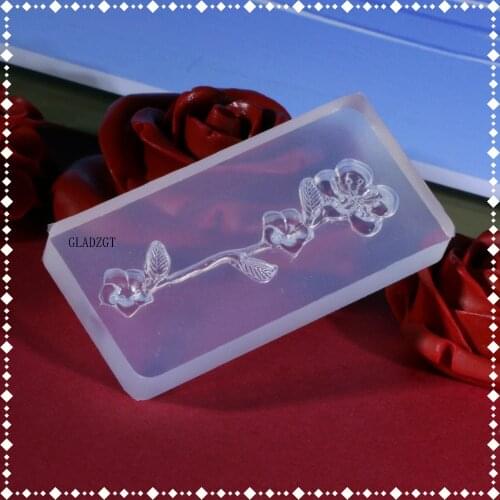 Transparent Hairpin Silicone Special Mould For Peach blossom Real Flower DIY Hair Jewelry Making Mold epoxy resin molds