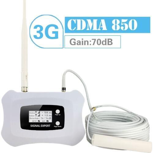 Band 5 Signal Repeater GSM 850 Mobile Phone Signal Booster 3G CDMA 850MHz Cell Phone Signal Amplifier LCD Display 70dB Gain Kit