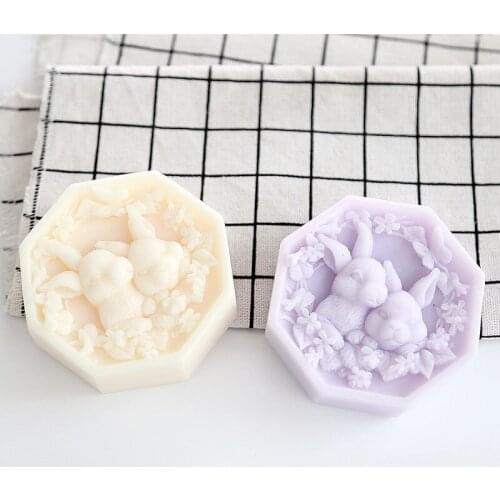 Cut Rabbits Handmade Silicone Molds for Soap Christmas Soap Mold Soap Making Supplies Silicon Mold for Soap Making