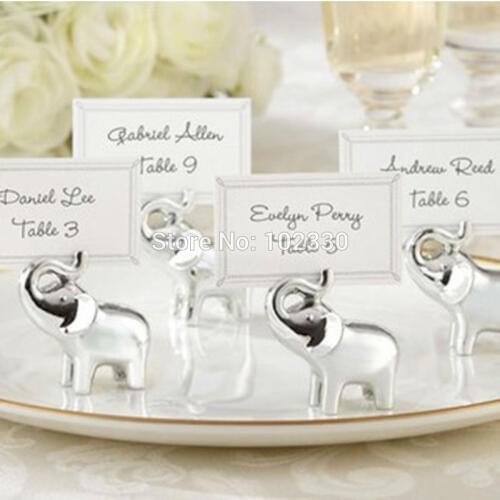 Silver Elephant Name Number Menu Table Place Card Holder Clip Wedding Party Reception Favor Table Decoration S2017107