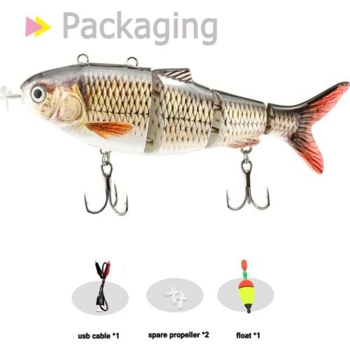 ODS lure Robotic Swimming Lure USB Rechargeable LED Light Multi Jointed Swimbait Inteli Self-Propelling Electric Fishing Tackle