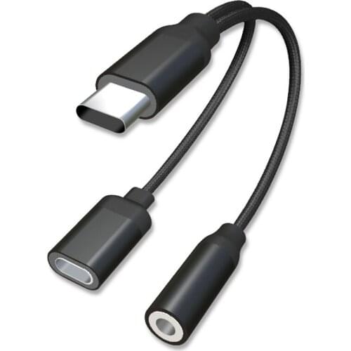 Type-c to 3.5 audio connector TYPE-C headphone transfer cable listening song charging two-in-one data cables