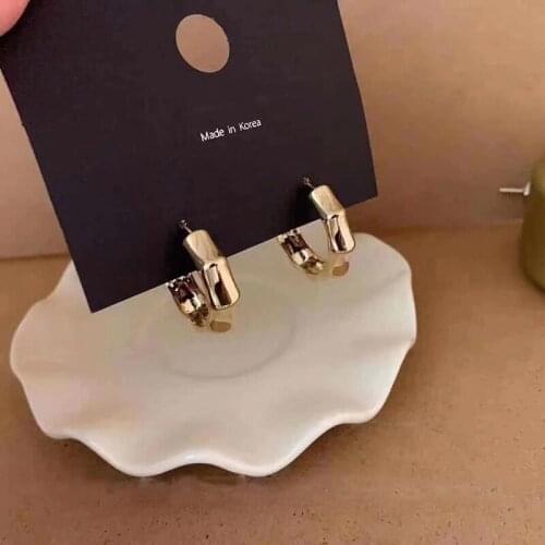 Vintage Circle Bamboo Hoop Earring Fashion Modern Thick Simple Metal Punk Earrings For Women Gifts Girl Earring Hoops Jewelry