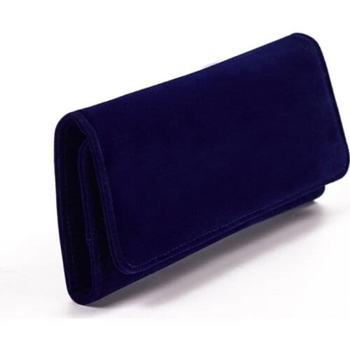 Women Portable Travel Velvet Jewelry Storage Roll Bag RingsOrganizer Case Pouch