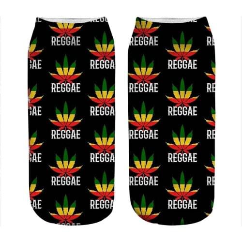 Womens socks kawaii reggae rasta jamaica Printed Socks Woman harajuku Happy Funny Novelty cute girl gift Socks for women