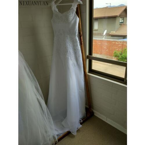 Vestido De Noiva Free Shipping New Design Casamento A Line Cap Sleeves Robe De Mariage Long Lace Wedding Dresses 2021