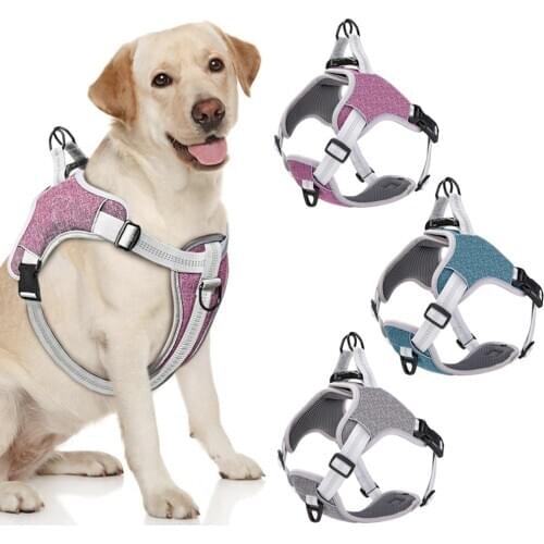 Dog Harness Vest Labrador German Shepherd Golden Retriever Mesh Harnesses Breathable Adjustable For Small Medium Large Pet Dogs