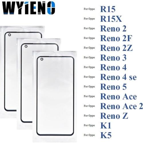 Black Digitizer LCD Sensor Glass Panel For Oppo R15 R15X K1 Reno 2 2F 2Z 3 4 se 5 lite Touch Screen Glass lens + With OCA Film