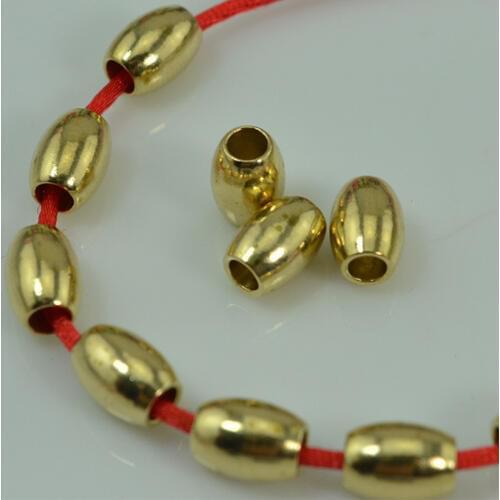 100pcs/lot High Quality Copper Loose Rice Beads 5mm 6mm 8mm Handmade Bracelets Brass Oval Spacer Beads DIY Jewelry Accessories