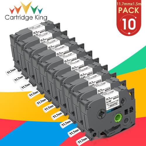 11.7mm Compatible for Brother HSe-231 HSe231 HS231 Black on White Heat Shrink Tube Label use in PT-D210 PT-E300 PT-E500 Printer