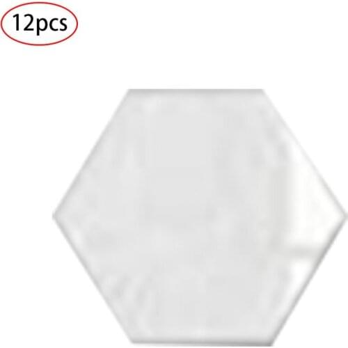 46x40x23mm 12Pcs 3D Hexagonal Frame Stereoscopic Mirror Wall Sticker Living Room Background Wall Decoration Silver