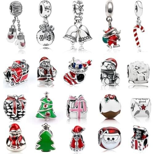 2Pcs/Lot Christmas Charm Bead Pendant DIY Accessories, For Making Branded Ms Bracelets And Necklaces Christmas Gifts