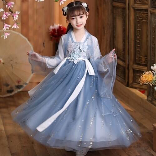 2020 cosplay childrens Hanfu Underwear Fairy Dress Ancient Chinese Traditional National Costume Girls Tang Suit Hanfu