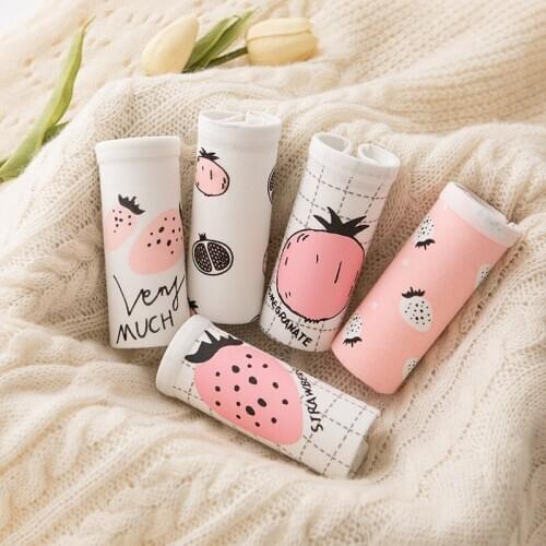 5 Pcs/lot Cotton Panties Sexy Underwear Women Strawberry Briefs For Women Seamless Cueca Calcinhas Underpants Girls Lingeries