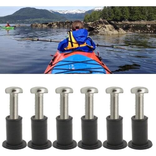 6 Pairs of M5 Rubber Well Nuts M5 X 30mm Stainless Steel Screws Kit Fit for Kayak Canoe Effectively Reduce Vibration