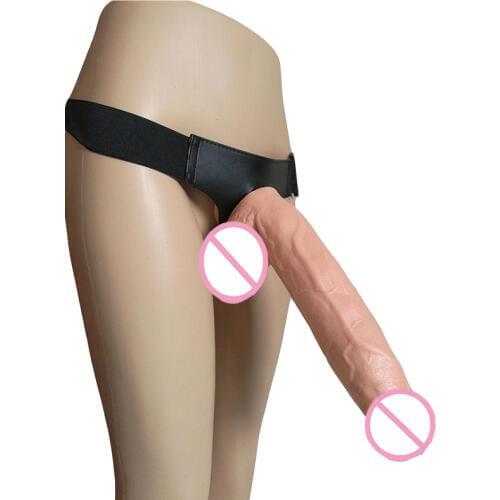 AMABOOM 31*6CM Strap On Huge Dildo Pants Realistic Soft Penis Lesbian Strapon Panties Big Dildos Large Dick Sex Toys For Woman
