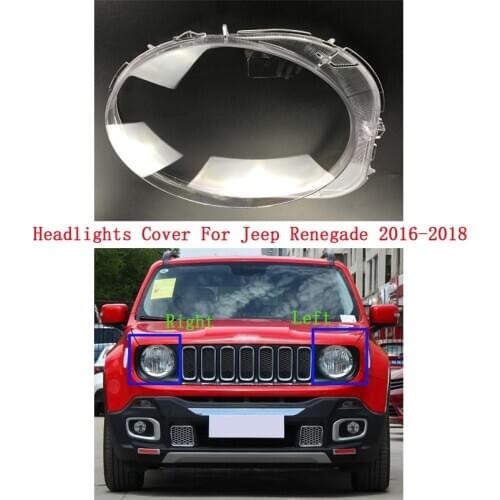 Car front Headlight cover For Jeep Renegade 2016-2018 Bright Head Light Shade Shell Caps Front Headlamp Lamp cover Lampshade