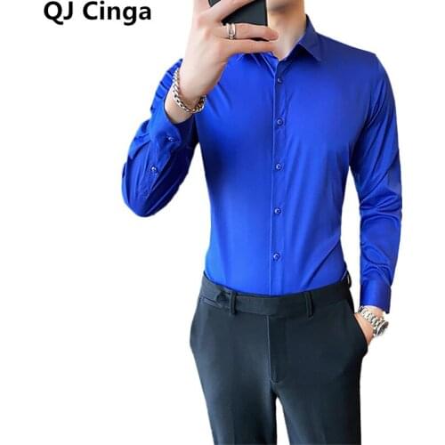 Large Size Dress Shirts Mens Large Size S-6XL 7XL Man Fashion Slim Fit Shirt 10 Choices for Tops Four Seasons Suitable Camisa