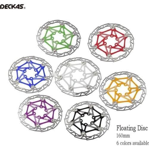 DECKAS MTB Mountain Bike Brake Disc Float Rotors Pads Bicycle Heat Dissipation Floating Rotor 160mm 6 Bolt Stainless Steel