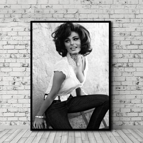 Home Decor Poster Sophia Loren Wall Art Retro Sexy Girl Canvas Prints Paintings Pictures For Living Room Modular No Framework