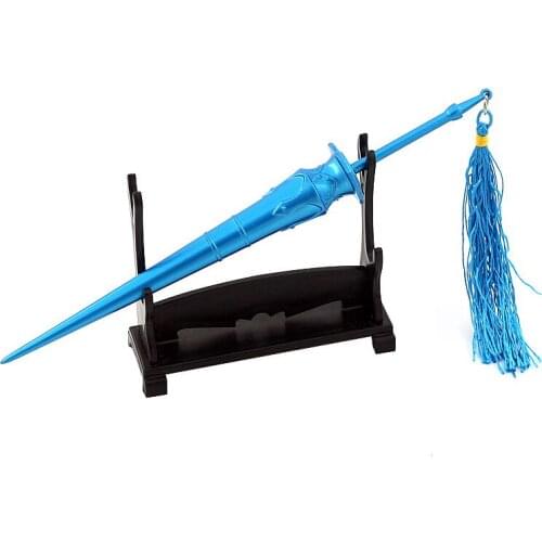 Douluo Mainland Tang San Wuhun Alloy Weapon Blue Silver Grass Cool Weapon Blue Silver Gun Keychain Pendant Holiday Gift