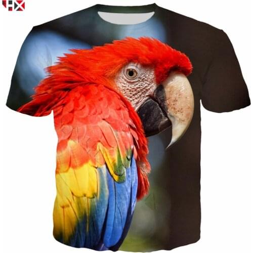 Fashion Animal Macaw T Shirt Men/Women 3D Print Parrot T Shirt Sweatshirt Short Sleeve Harajuku Streetwear Tops S408