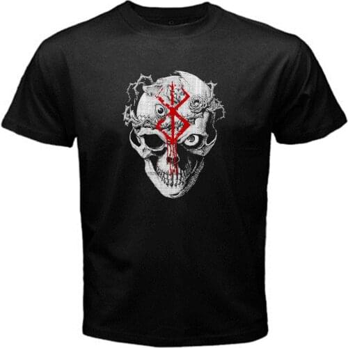 Berserk skull anime guts manga japan band of the hawk T-Shirt Black Basic Tee