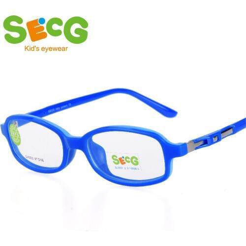 SECG Mental Frame Kids Optical Frame Flexible for Children Boys Girls Unisex Rubber Silicone with Strap Spectacles Prescription