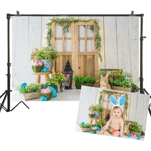HUAYI Photo Background Easter Day Photography Backdrops Newborns Baby Child Studio Easter Bunny Spring Holiday Backdrop W-3873