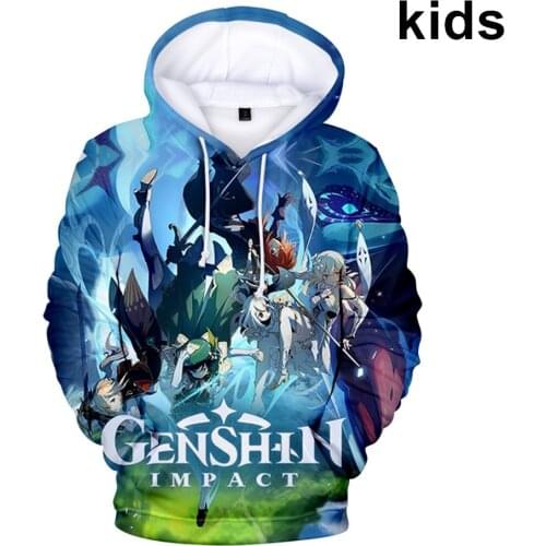 3 To 14 Years Kids Hoodies Hot Game Genshin Impact 3D Print Hoodie Sweatshirt Boys /Girls Harajuku pullover Children Pullover