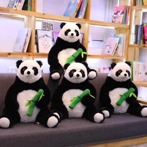 Simulation Panda Doll Toy Large Plush Panda Hug Bamboo Big Bear National Treasure Holiday Gift Gift Soft and Comfortable Pillow