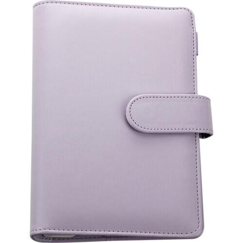 Leather spiral notebook Original office person binder weekly planner/agenda organizer Cute ring diary stationery A5 A6 (purple)