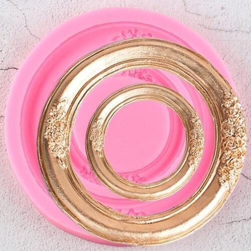 Round Flower Garland Border Silicone Molds Wedding Cake Decorating Tool Cupcake Topper Fondant Mold Cookie Candy Chocolate Mould