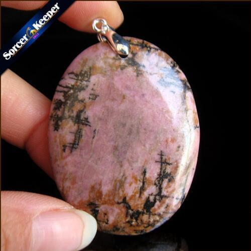 Fashion Real Rhodonite Stone Pendant Natural Stone Cabochon Beads Diy Necklace Pendants Jewelry Making Gem Accessory QS307