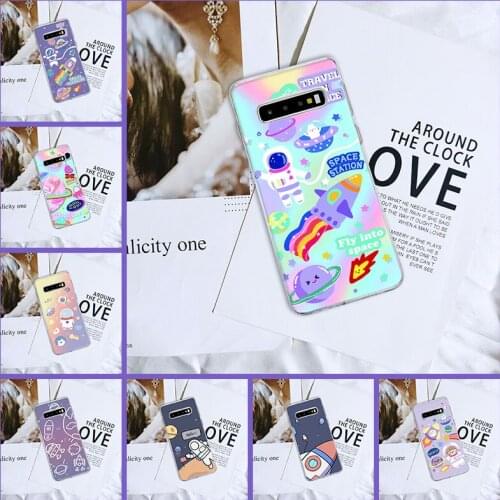 Soft Silicone Case For Samsung Galaxy Note 10 Pro Cute Space Astronaut Star Back Cover For Samsung S10 Plus 5G 10E Phone Case