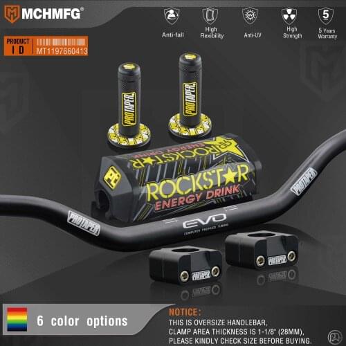 Handlebar For Pro Taper Pack Bar 1-1/8" Classic Handle bar Pads Grips Pit Pro Racing Dirt Pit Bike Motorcycle With CNC Adapter