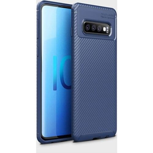 Samsung s9 s10 Plus s10lite s10e s105G note9 A750 A8s M10 M20 M30 Carbon Fiber PU Plain Color Silicone Anti-fall Protection Case