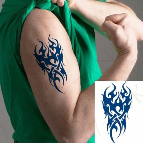 Juice Waterproof Temporary Tattoo Stickers Flame Dragon Flower Totem Art Tatoo Fake Tatto New Style 7-15 Days for Men Women