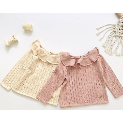 Baby Kids Girls Long Sleeve Knit Sweater Autumn Winter Baby Kids Girls Hollow Out Pullover Sweaters Childrens Clothes