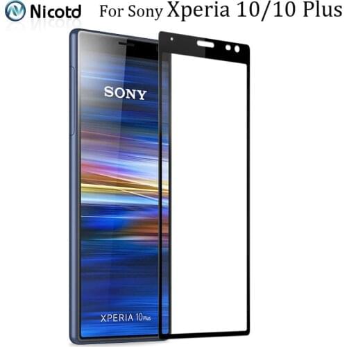 1-3PCS 9H Full Coverage Cover Tempered Glass For Sony Xperia 10 Screen Protector Protective Film For Sony Xperia 10 Plus Glass
