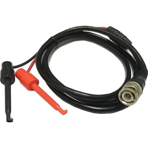 1 Meter BNC Q9 Male Plug to Mini Grabber Test Lead Set with Dual Hook Probe BNC Test Cable Oscilloscope Probe Lead wire