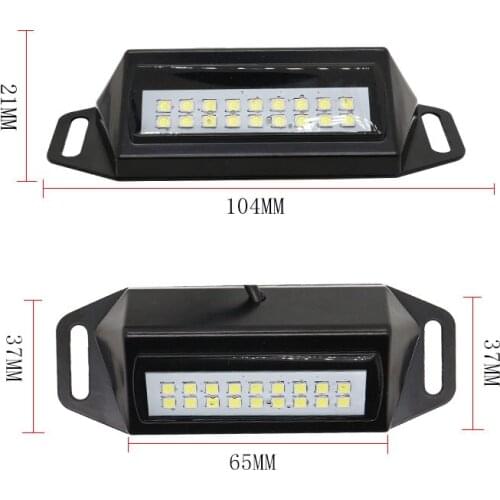 2Pcs Led Number Plate Number License Plate Light Lamp white Back light and RED Brake lights