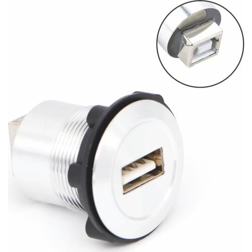 22mm mounting diameter,Panle mouted/round connector/usb socket/ metal USB2.0 Female A to Female B