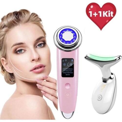 EMS Lifting Beauty Instrument 3 Colors Neck Protector Massager Photon Therapy Wrinkle Removal Skin Tighten Reduce Double Chin