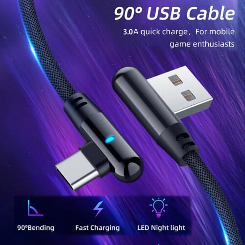 LED Lighting USB Type C Cable Fast Charging Charger Micro USB Data Cable For Samsung Xiaomi Redmi Phone USBC Wire Cord 0.25 1 2M